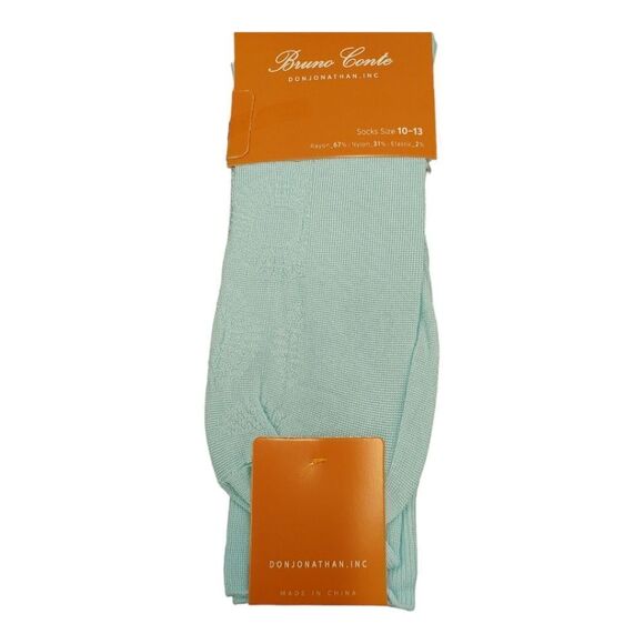 BRUNO CONTE MEN'S TURQUOISE SILKY DRESS SOCK FASHION COLORS . BCS2004. - Picture 2 of 4
